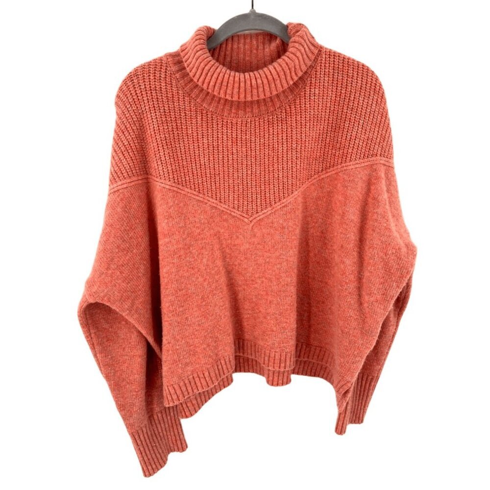Gabby Isabella Womens Turtleneck Sweater Size XS Wool Western Design Peach Pink